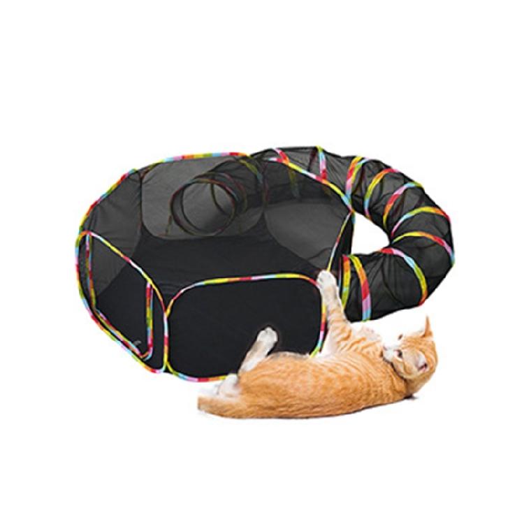 Pet Cat Tunnel Foldable Indoor Cat Tunnel Foldable Space Saving Training Toy