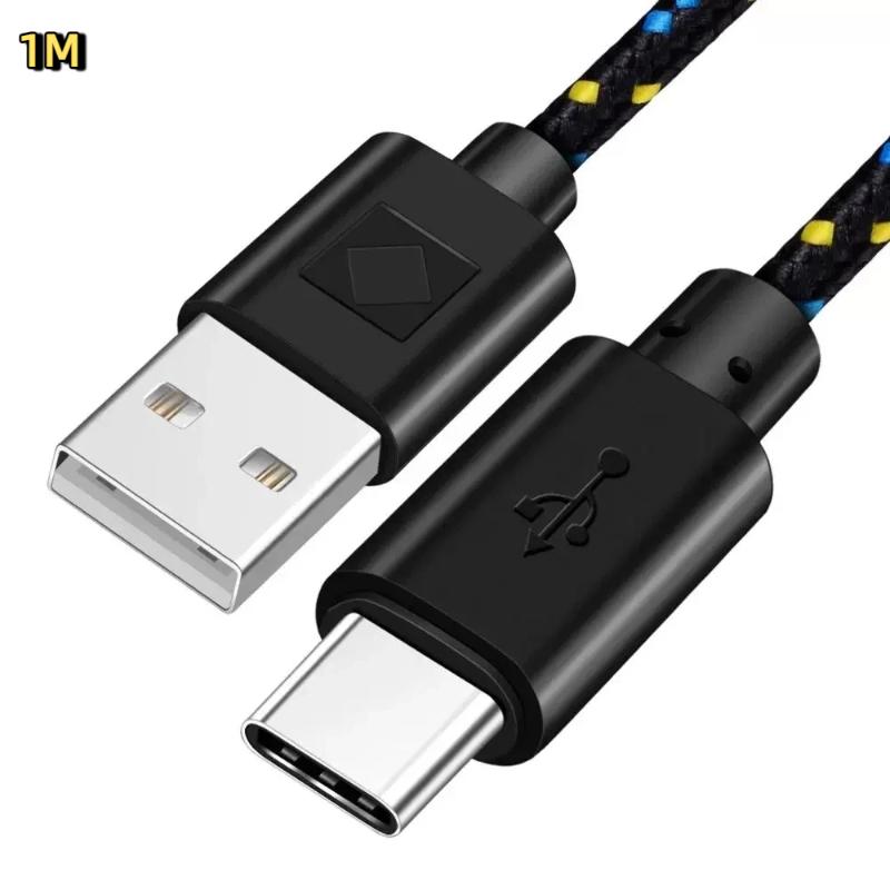 Geflochtenes USB-Typ-C-Kabel 1M Datenübertragung Schnellladung USB-C-Kabel für Telefon Tablet Computer