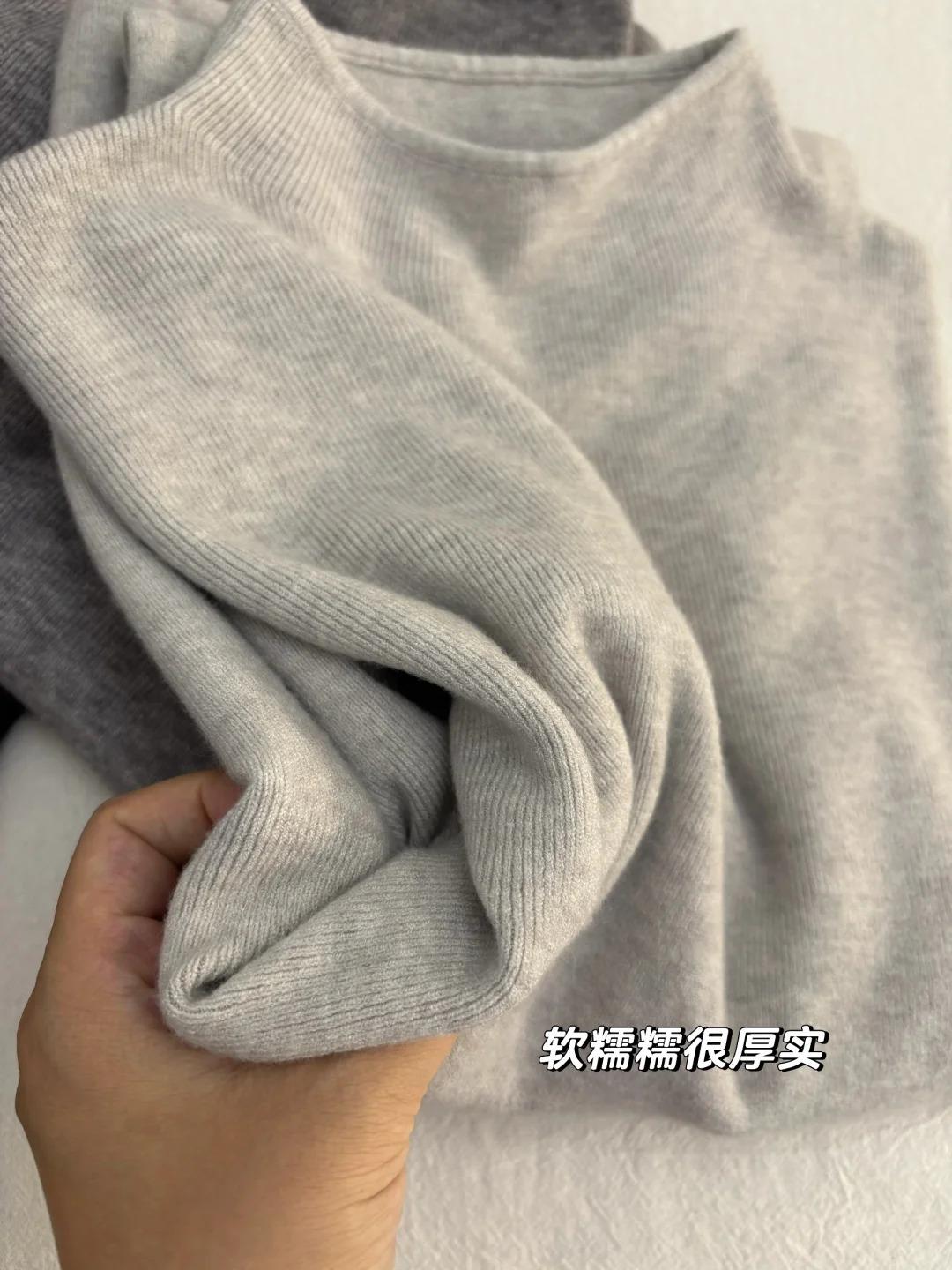 

Stacked small stand-up collar simple inner knitted sweater women s autumn and winter versatile top soft waxy basic base sweater XL