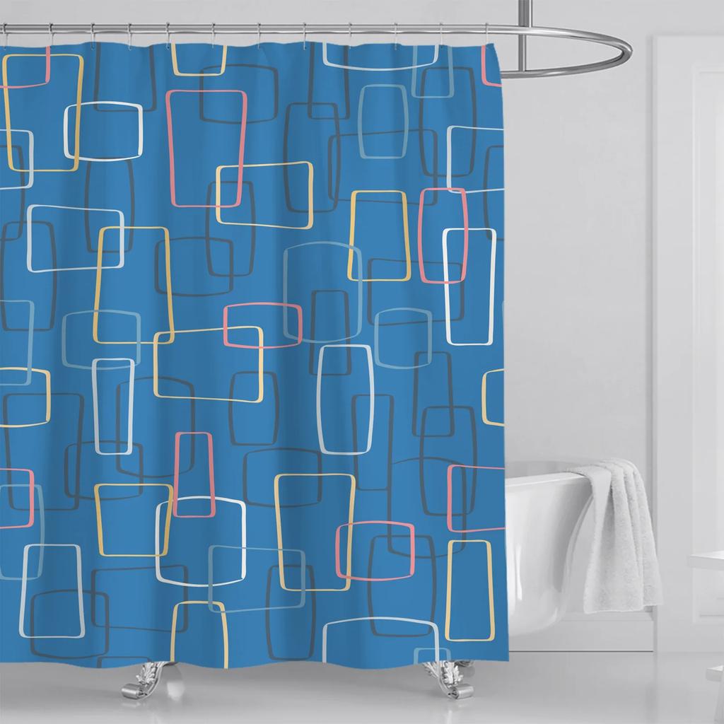 Tende da Doccia a Strisce alla Moda Impermeabili Spesse Tende da Bagno per Bagno Vasca da Bagno Copertura Ampia e Larga da Bagno con Ganci
