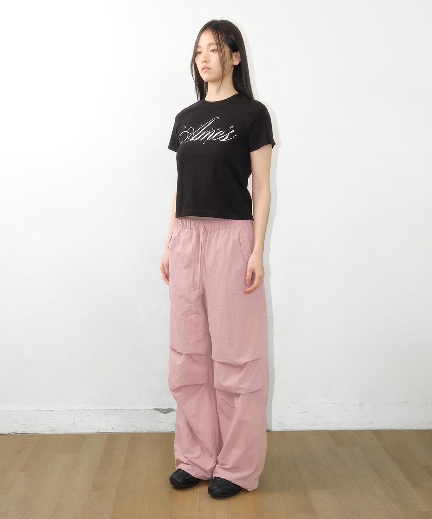 AMES-WORLDWIDE Nylon Wide Pants Pink