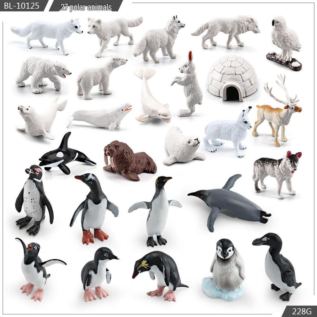 Realistic Arctic Animal Models: Polar Bear, Arctic Fox, Seal, Walrus, Whale
