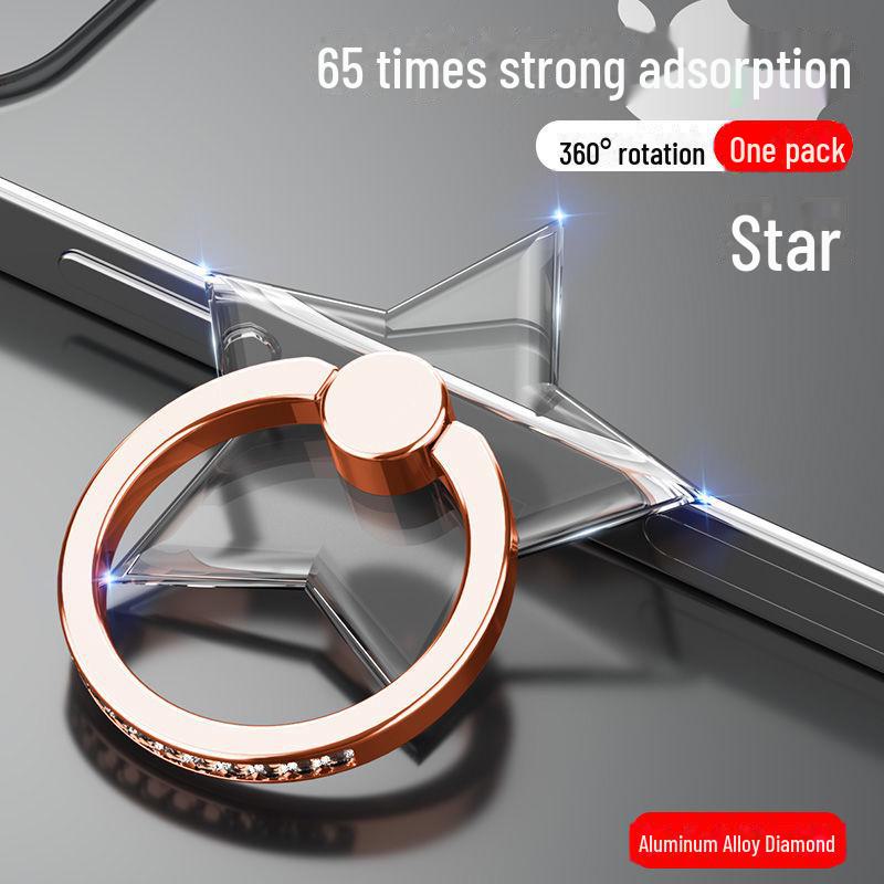 Diamond-Studded 360° Rotating Ultra-Thin Phone Ring Holder with Strong Adhesive for Universal Support