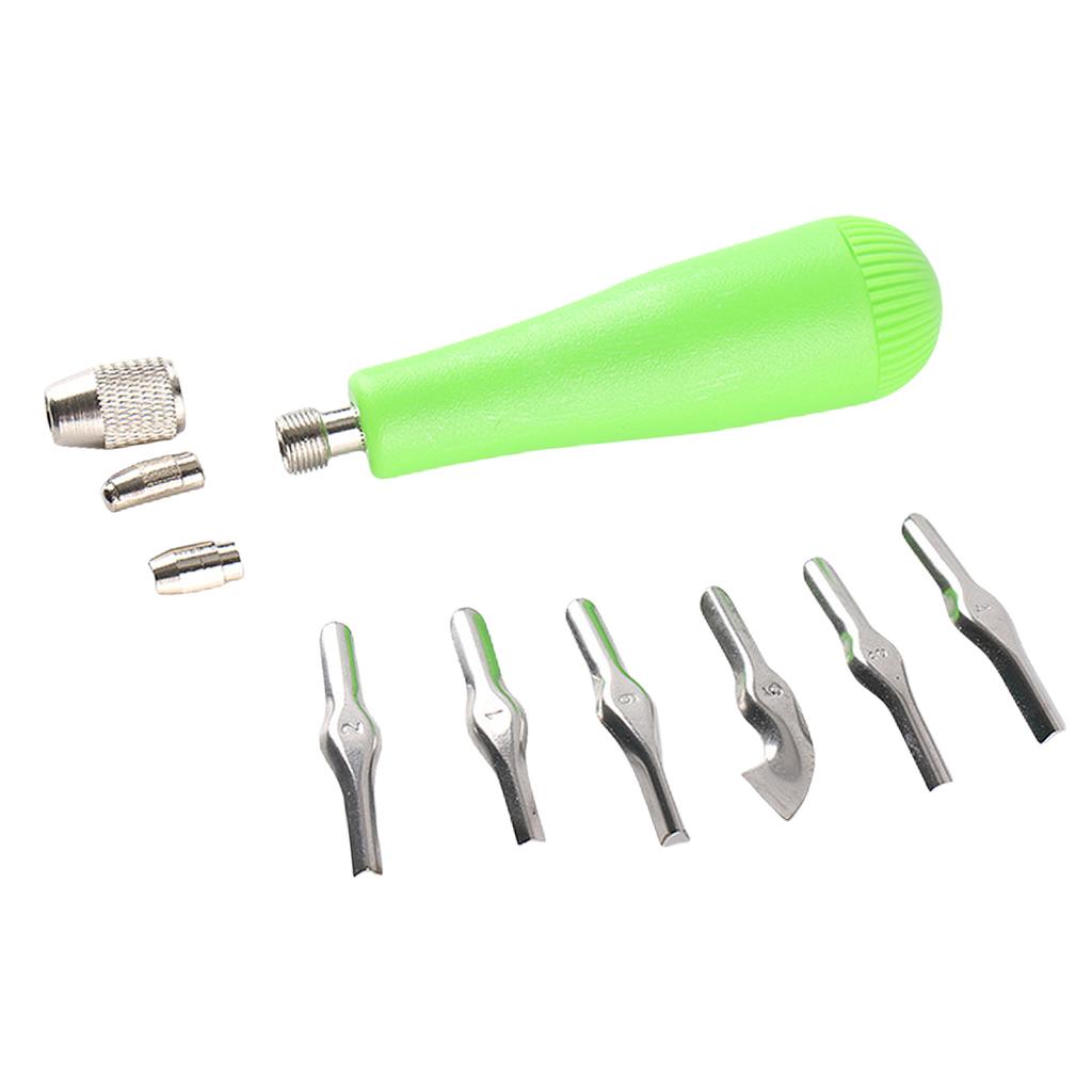 Craft Linoleum Cutter with 6 Size Cutting Head Assorted Lino Cutter Carving Tool For Block Printing And Craft Project