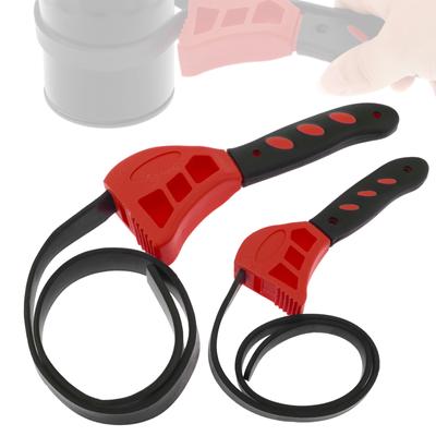 2 bucăți cheie ajustabilă cu curele de cauciuc potrivite pentru elementul filtrului de ulei, conductă, deschizător de conserve, cheie cu curele de cauciuc cu lungimea mânerului de 8 inchi și 6 inci