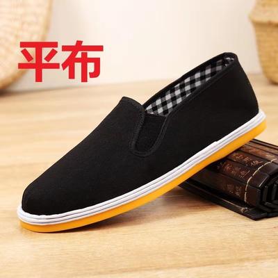 Pantofi de pânză vechi Beijing pentru bărbați pantofi de pânză negri pantofi de pânză lasagna pantofi de tată pentru bărbați pentru vârstnici talpă de cauciuc talpă de tendon de vită muncă
