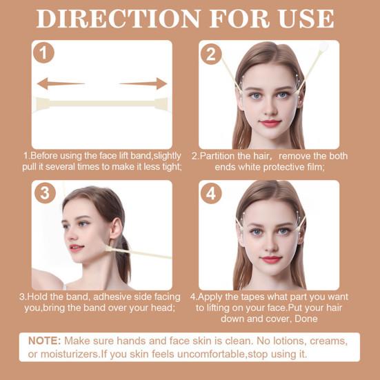 Invisible Face Neck Lift Tape Instant Lift Neck Tape V-line Shaping Patches for Double Chin Saggy Skin Jowls Eyes Brows Wrinkles