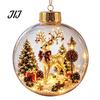 Year Round Home Accent Lighted Clear Christmas Ball Ornaments, Cute Santa Claus/Tree/Snowman/Angel Figure Inside Portable Light Decor The Xmas Hanging