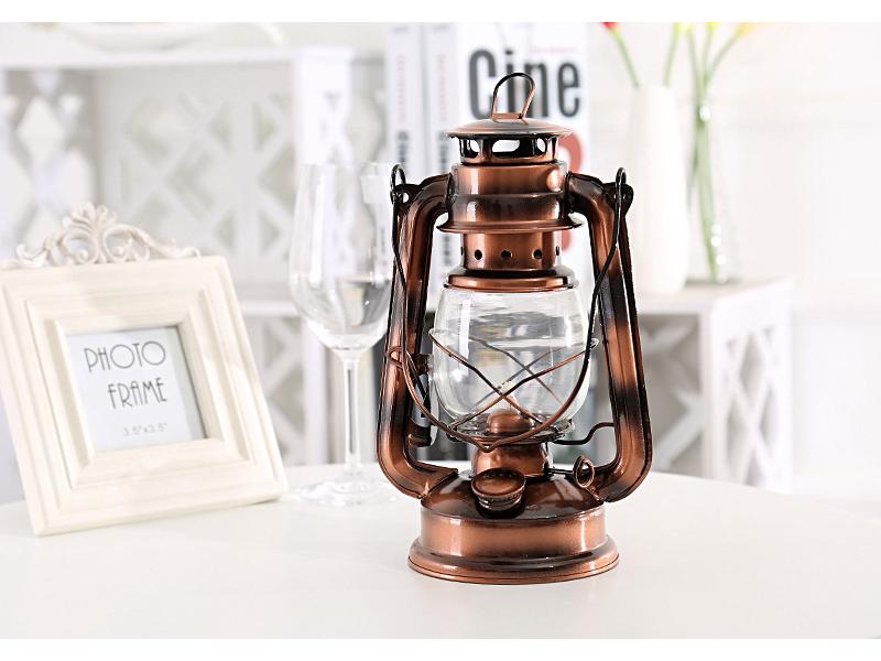 Vintage 25cm Mediterranean Hurricane Kerosene Lamp - Retro Decorative Hanging or Camping Lamp