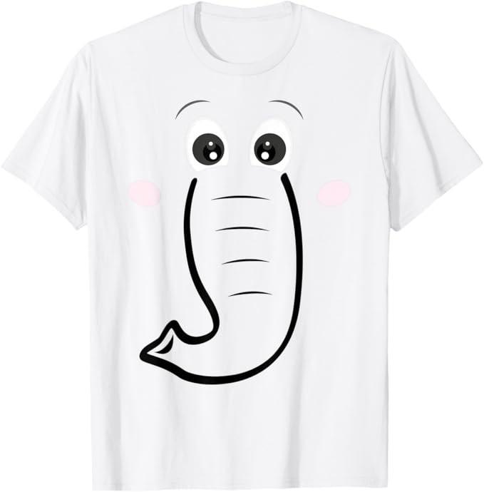 Elephant Face Cartoon Style Easy Halloween Costume T-Shirt Unisex T-Shirt S