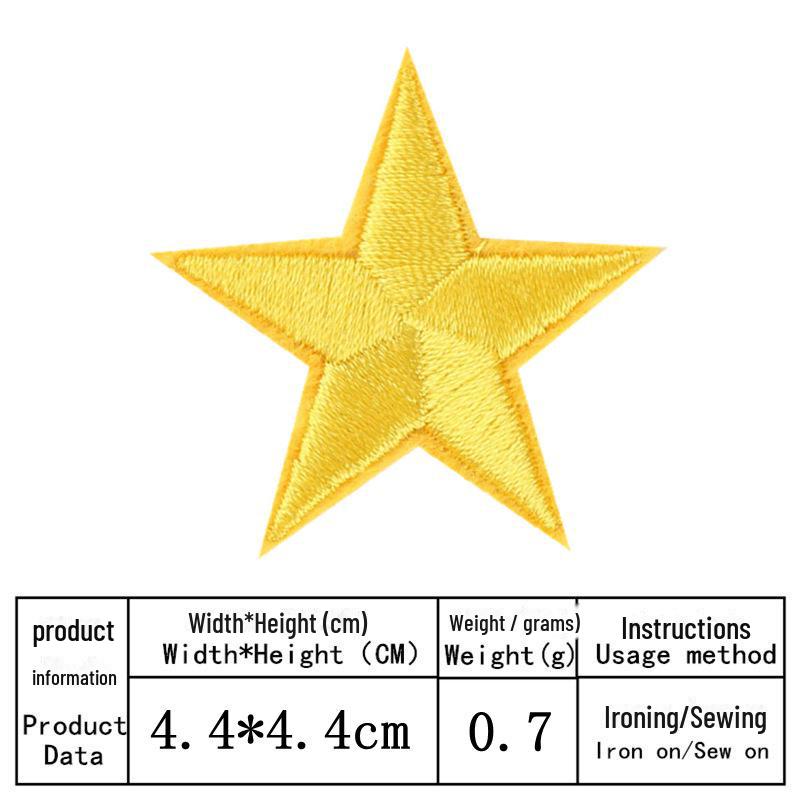 Stoffabzeichen mit fünfzackigem Stern-Stickerei