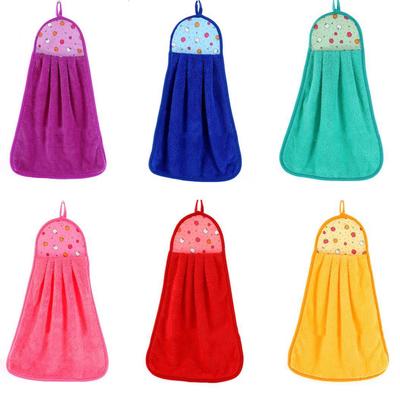 Bathroom Kitchen Absorption Hand Towel Soft Plush Hanging Wipe Bathing Towel