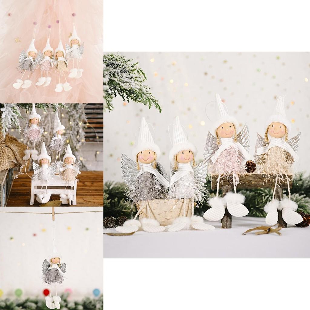 Soft And Adorable Christmas Hanging Angel Ornament With Plush Wings For Festive Decor
