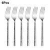 6/12/15Pcs Sliver Heavy Cutlery Stainless Steel 304 Tableware Western Dinner Set Mirror Hammer Pattern Handle Knife Fork Spoon
