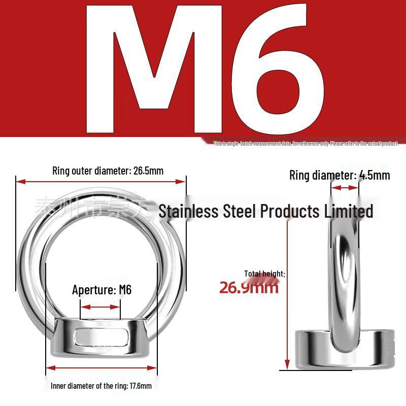 304 Stainless Steel Extended Ring-Shaped Eyebolt Screw Rod
