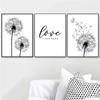 Black White Dandelion Blooming Flower Canvas Paintings Modern Minimalist Flower Plant Wall Art Poster Prints for Room Home Decor