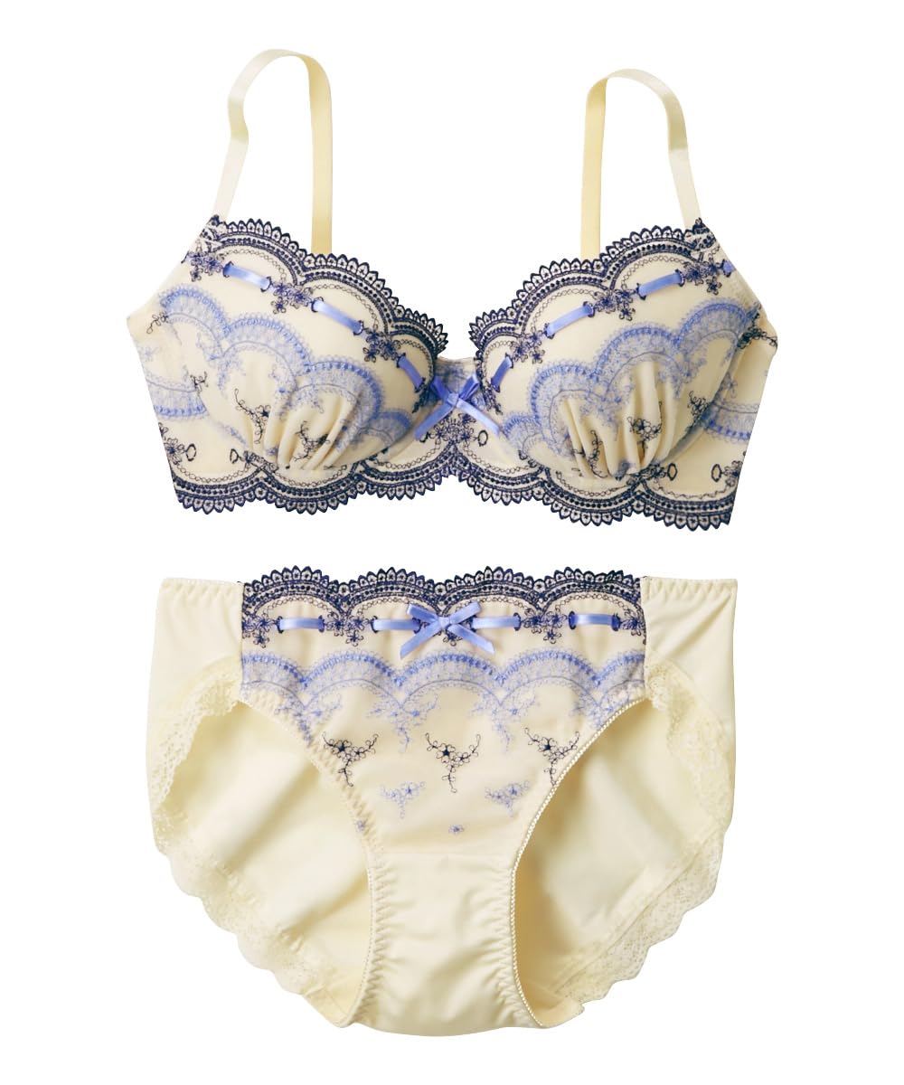 

Inner bra and shorts set cream x [Nissen] set, ribbon-threaded (Triumph), blue, C95/4L