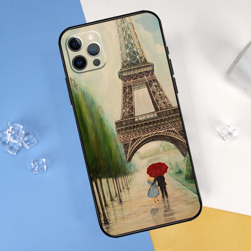 

Red Umbrella Eiffel Tower Phone Case For iPhone 16 Pro Max 16e 12 13 Mini 11 14 15 Pro Max XR 15 16 Plus Cover Shell iPhone 15