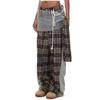 Jeans Patchwork a Quadri Multistile Design Americano con Cintura Rimovibile - Collezione Autunno/Inverno