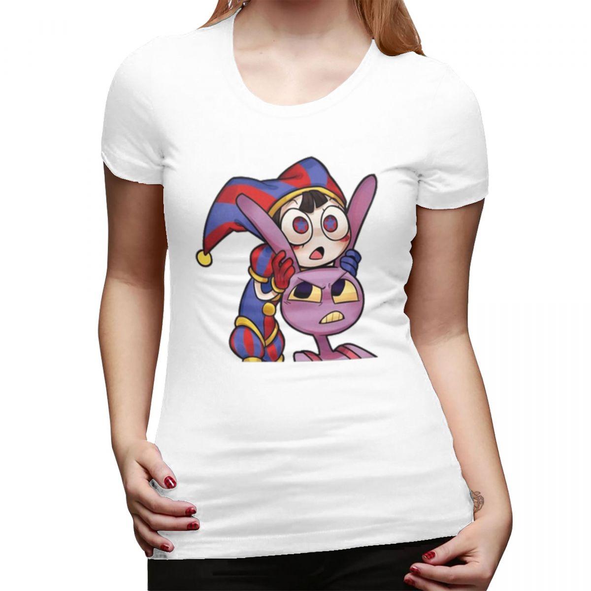 

Pomni Tadc Jax The Amazing Circus TShirt for WOMEN ONeck Streetwear T Shirts WOMENs Tees Short Summer Clothes Tops S