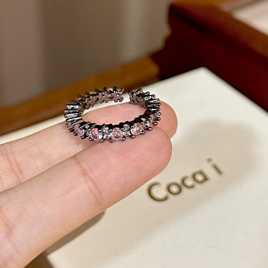 S925 Stylish Silver Ring With Colorful Gemstone Accents And Eyecatching Shape Geometric