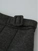 Miu-Style High-Waisted Pleated A-Line Mid-Length Wool Blend Skirt - Women's Versatile Solid Color Slimming Design