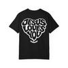 Jesus Loves You Heart Graphic T-Shirt, Christian Faith Apparel