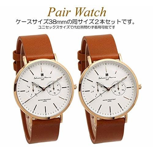 Salvatore Marra Pair Watches, Quartz Movement, Calendar, Italian Brand, Unisex, SM15117L (Rose White Brown, Rose Navy)