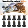 Motoforti 10/20/30/50pcs M4 Straight Well Nuts Motorcycle Windscreen Windshield Screws Rubber Bolts Nut Universal Fastener
