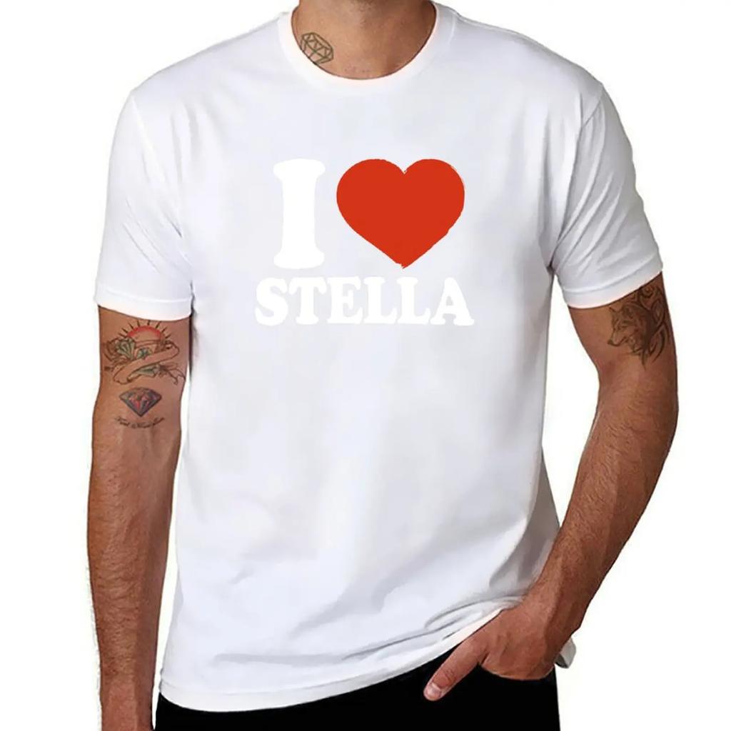 I Love Stella T-Shirt blacks vintage clothes cute clothes cotton graphic tees plain black t shirts men