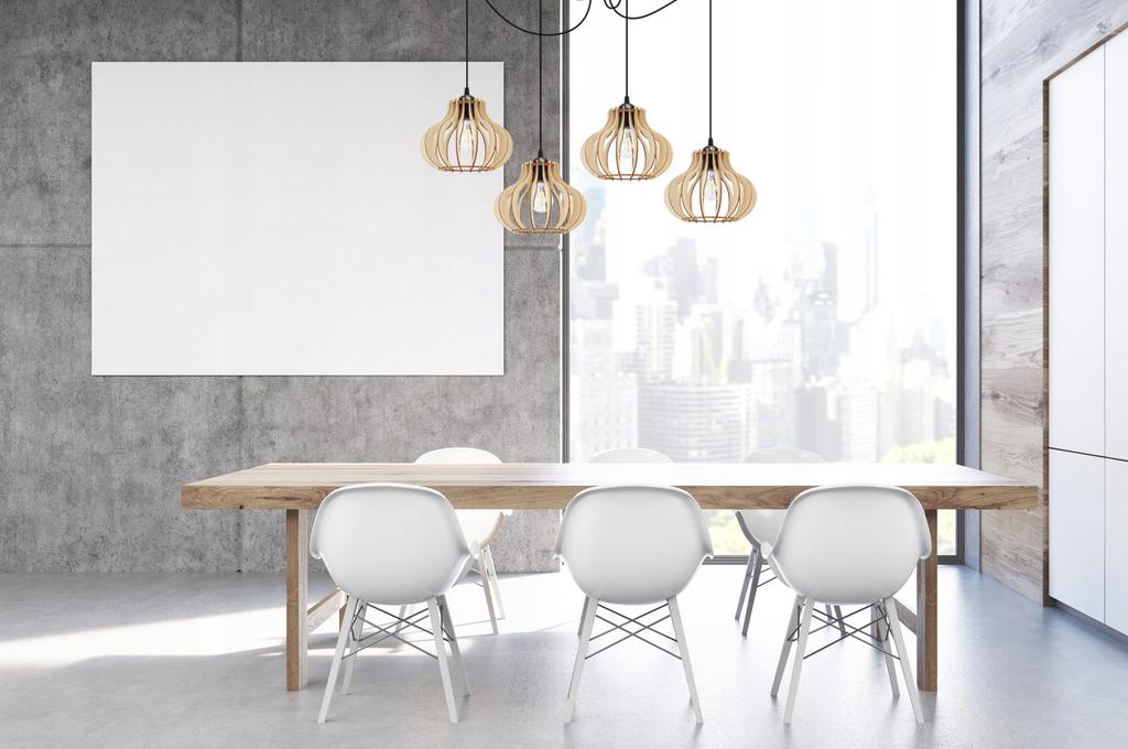 Hanging Lamp, Ceiling Chandelier, Wooden, Led Lampshade