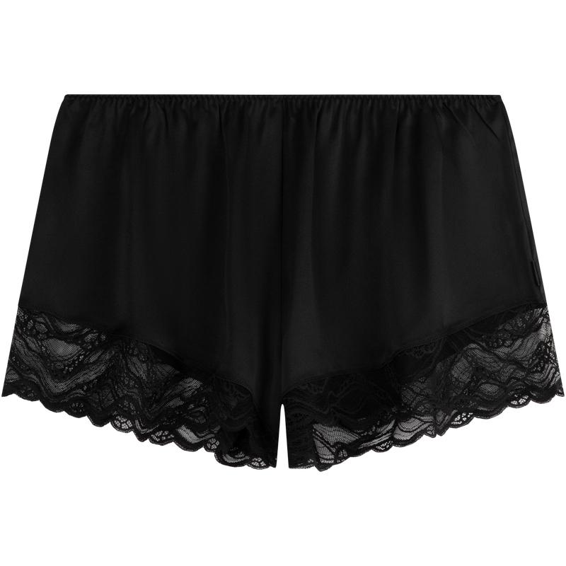 

Calvin Klein Smooth Glossy Sexy Lace Panel Home Shorts Women Shorts Space-Black QS7294 S