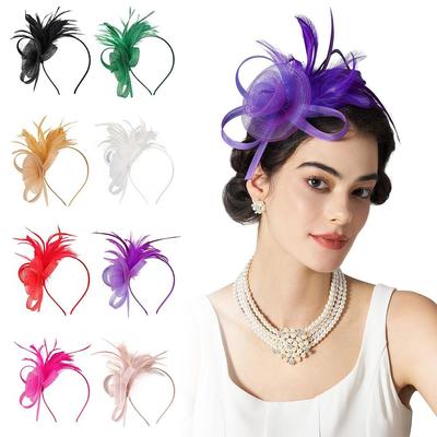 Netzblumen-Feder-Kopfschmuck Britische Haaraccessoires Pferderennsport-Festival