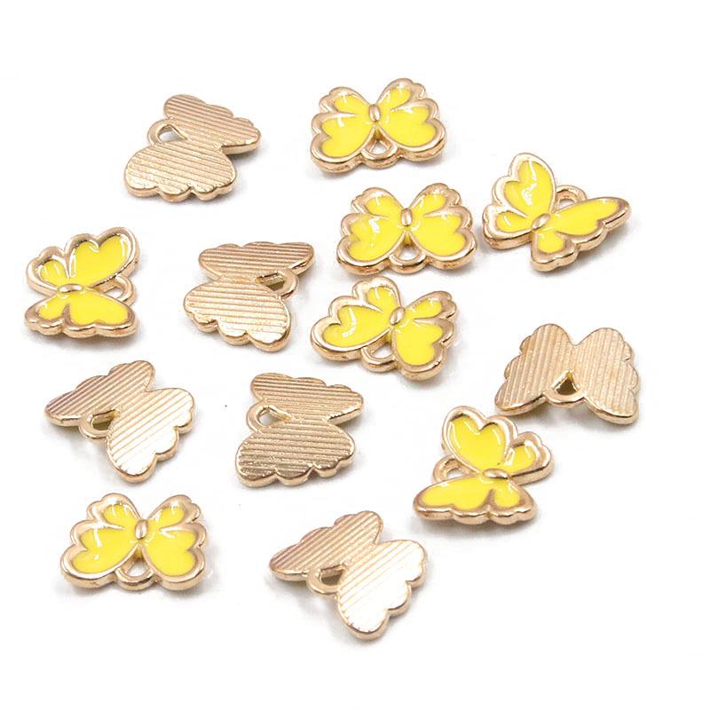 10 Colors 10*13mm KC Gold Enamel Butterfly Charms for Necklaces & Bracelets