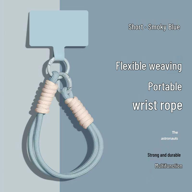 Popular Color-Block Phone Lanyard: Multifunctional Anti-Loss Case, Earphone Cover, Toy Bag, Woven Wrist Strap