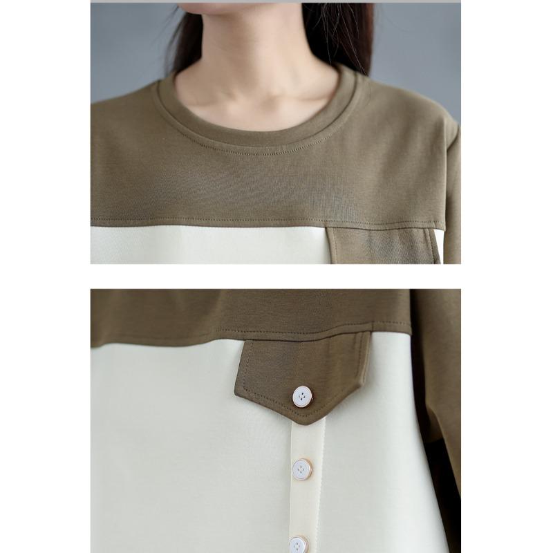 Plus Size Herbst Baumwolle T-Shirt Damen Basic Pullover Neue Langarm Lose Mode Oversize Tops Tees
