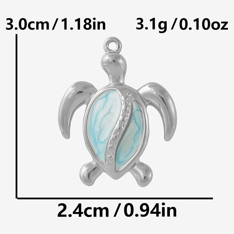

1/4pcs Blue/Green Enamel Stainless Steel Turtle Pendant For Jewelry Making Supplies Marine Animal Charm Handmade Sea Accessories