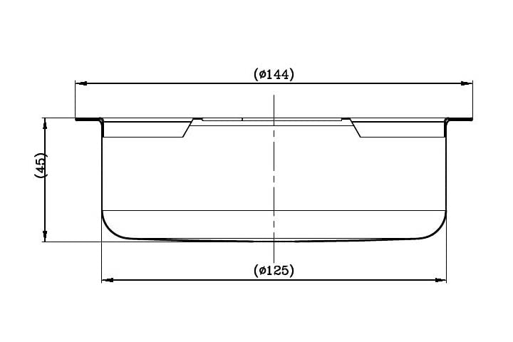 Antibakteriell silkorg för avlopp, 144 mm diameter, rostfritt stål, avloppskorg, fri från slem, grund typ, polerad silver, perforerad.