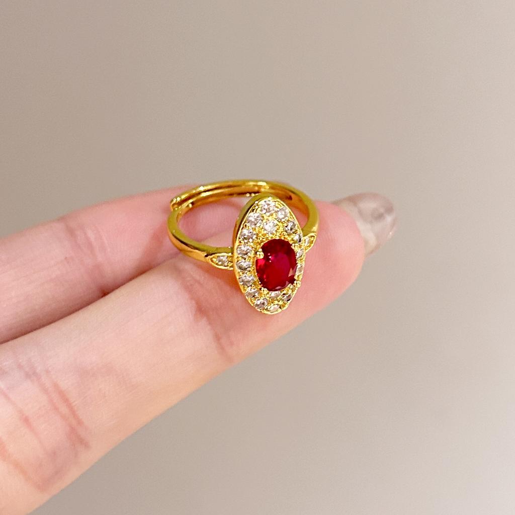 Medieval Brushed Diamond-encrusted Zircon Ring for Women Does Not Fade, Light Luxury and Versatile Open Index Finger Ring Jewelry.