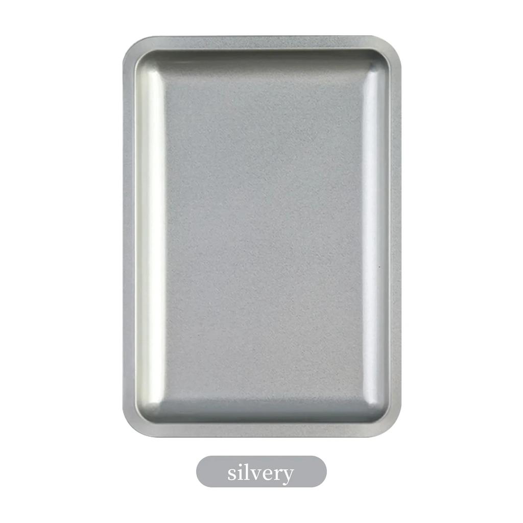 1PC Square Stainless Steel Cosmetic Storage Tray Nail Art Manicure Plate Tweezers Clippers Pens Container False Nails Dish Tools
