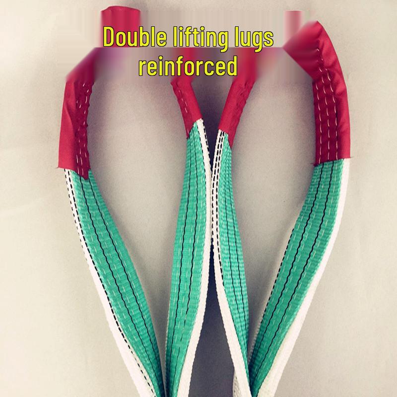 Industrial Flat Double Buckle Lifting Sling for Forklift/Crane - 2T, 3T, 5T, 6M, 10M Tow Rope
