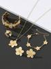 5/6PCS Women's W Jewelry Set Fashionable Casual Flower Necklace Bracelet Earrings Ring Set Suitable for Daily Wear and As Gifts