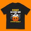 Don't Scare Me I Poop Easily Ghost Halloween Funny Meme Costume Kids T Shirt
