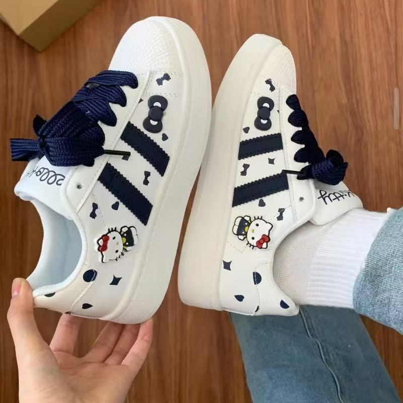 Niche Original Kt Cat Thick Baseplate Shoes Women Ins Tide 2025 Summer New Student Sports Leisure Little White Shoes