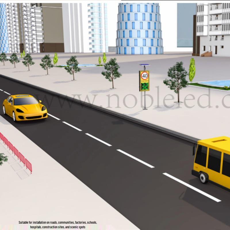 High-Brightness LED Radar Speed Display with Solar/Mains Power for Accurate Overspeed Warning