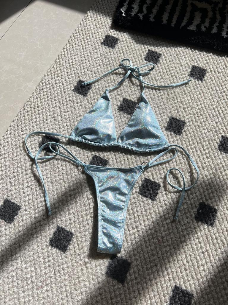 New sexy T-shaped split shiny bikini bikini