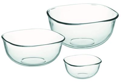 Waki Heat Resistant Glass Bowl Clear 700ml X 2200ml X 3300ml X 1 AZ33147 3 Pieces 1, 1,