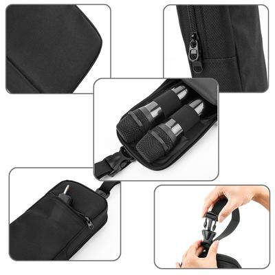 Travel Microphone Bag for Partybox Encore Essential Speaker MIc Nylon Bags Carrying Case with Accessories Storage Pocket