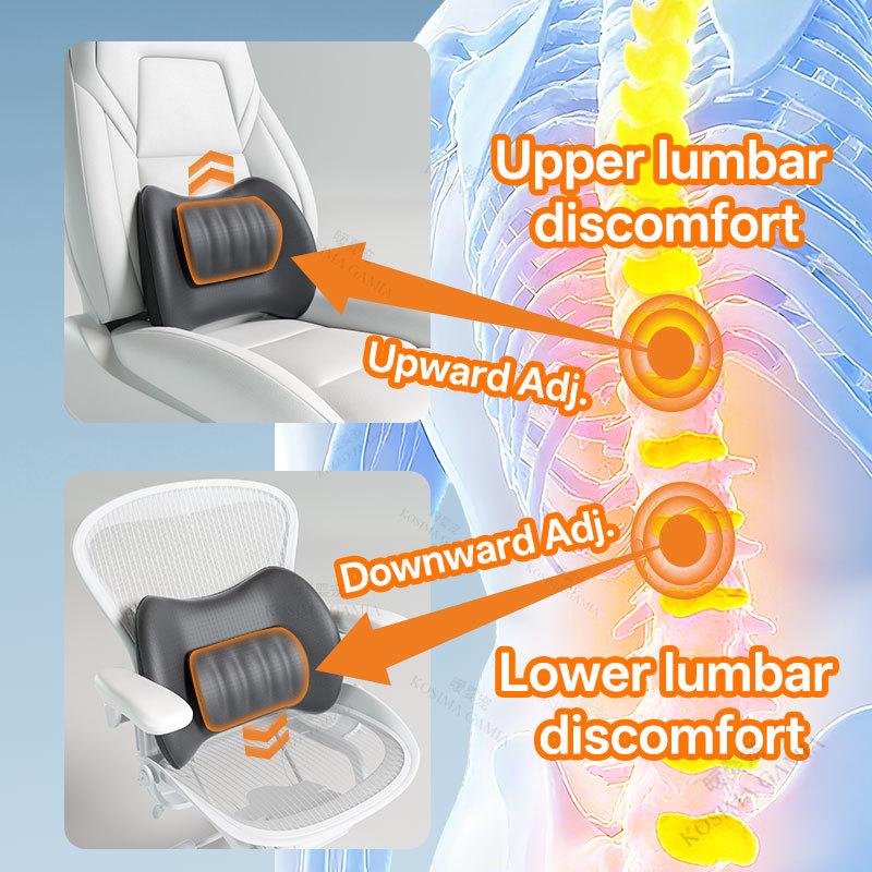 3D Waist Support Pillow Car Waist Pillow, Ergonomic Memory Foam Cushion Car Seat Lumbar Pad, Universal Fit Comfortable Driving