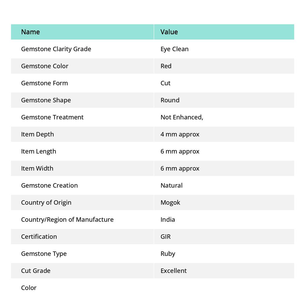1 Ct Diamond Cut Loose Gemstone Pair Natural Mogok Ruby Red Round CERTIFIED MQ-844